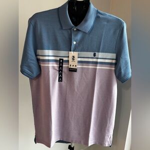 IZOD Two-Tone Stripe Polo in Blue & Lavender. NWT